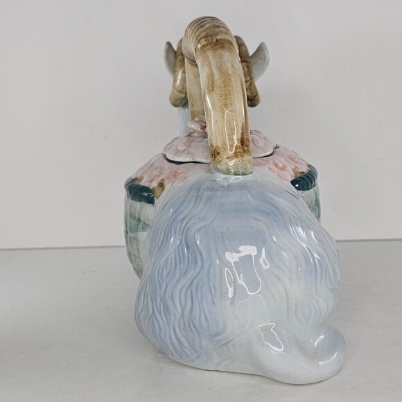 Vintage Napco Billy Goat Ram Teapot Porcelain Large Floral - Picture 4 of 11